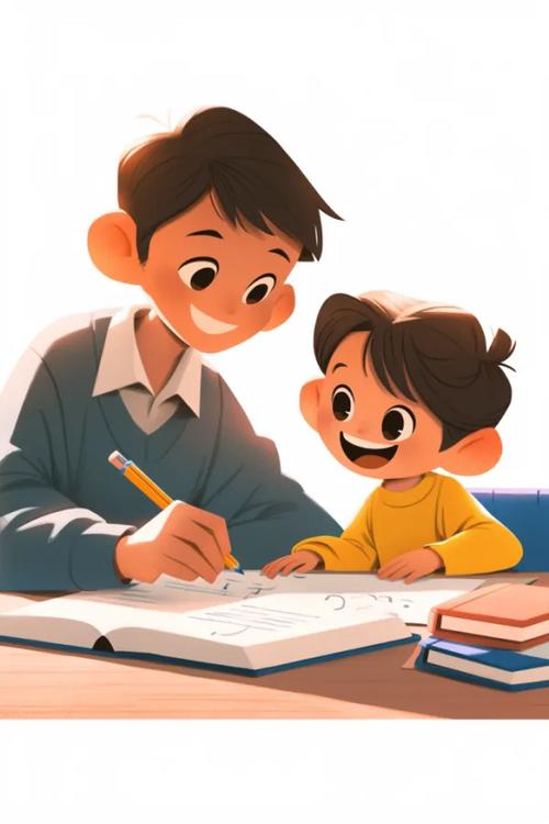 辅导学习人物插图插画